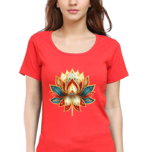 Colorful Lotus Bloom – Women's Classic Crew Neck T-Shirt | Vibrant Floral Art Tee
