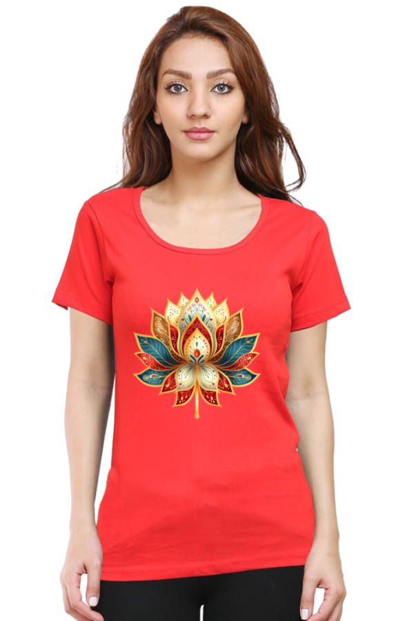Colorful Lotus Bloom – Women's Classic Crew Neck T-Shirt | Vibrant Floral Art Tee