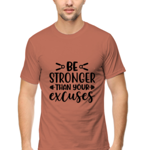 Men’s Classic Crew Neck T-Shirt with Black Print Design