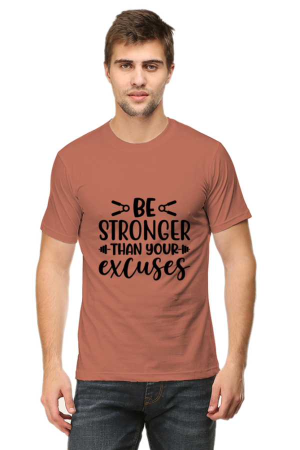 Men’s Classic Crew Neck T-Shirt with Black Print Design