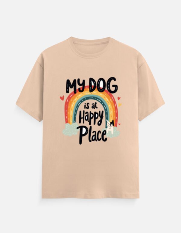 My Dog Is at a Happy Place - Unisex Classic Crew T-Shirt - Image 2