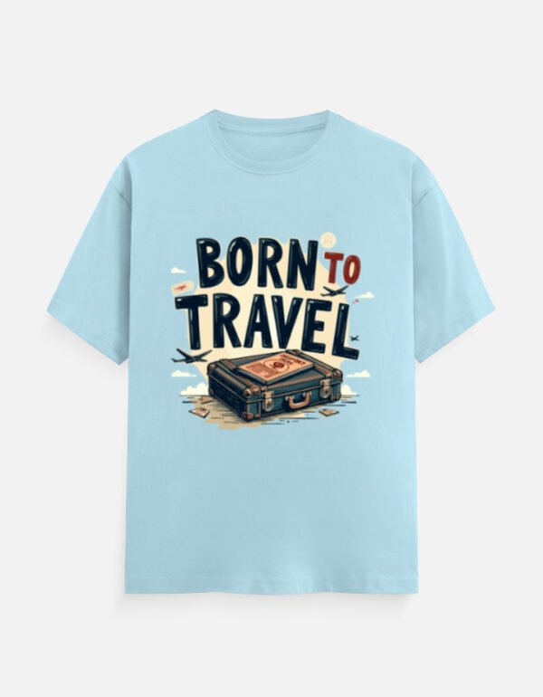 Born to Travel Suitcase - Unisex Classic Crew T-Shirt - Image 2
